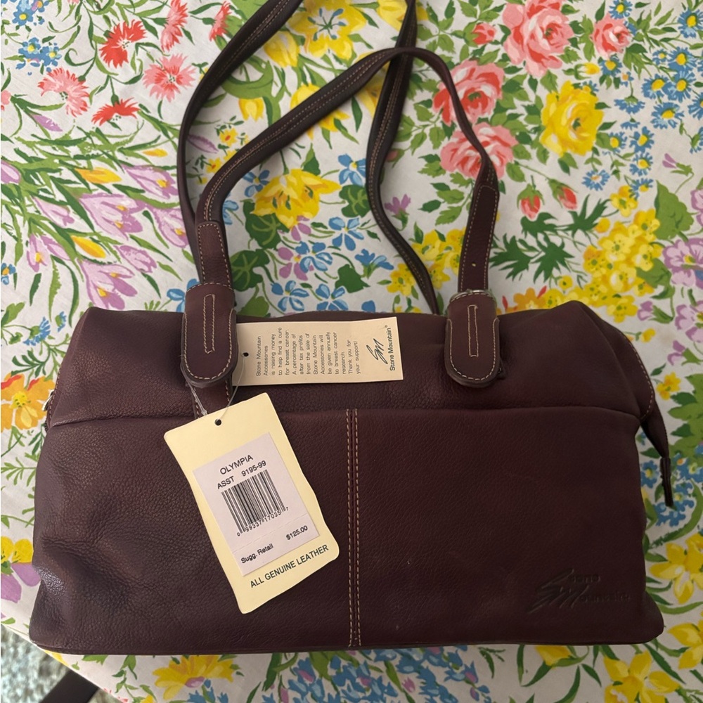 Stone Mountain Accessories Dark Brown Leather Shoulder Bag